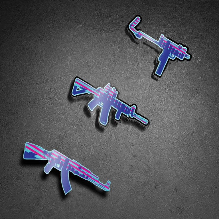 Miami Vice AR, AK, & Uzi Sticker