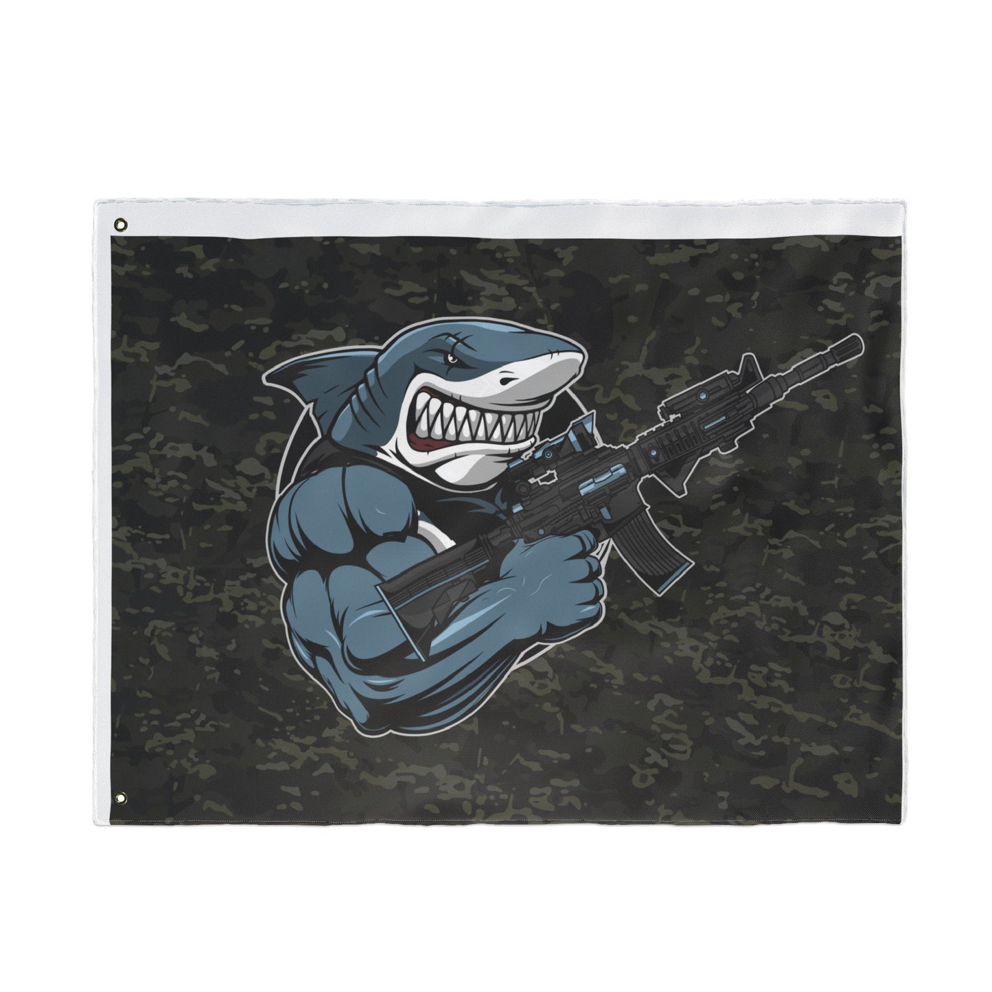 Shark Comando Flag — Double-Sided Tactical Camouflage Garden Flag