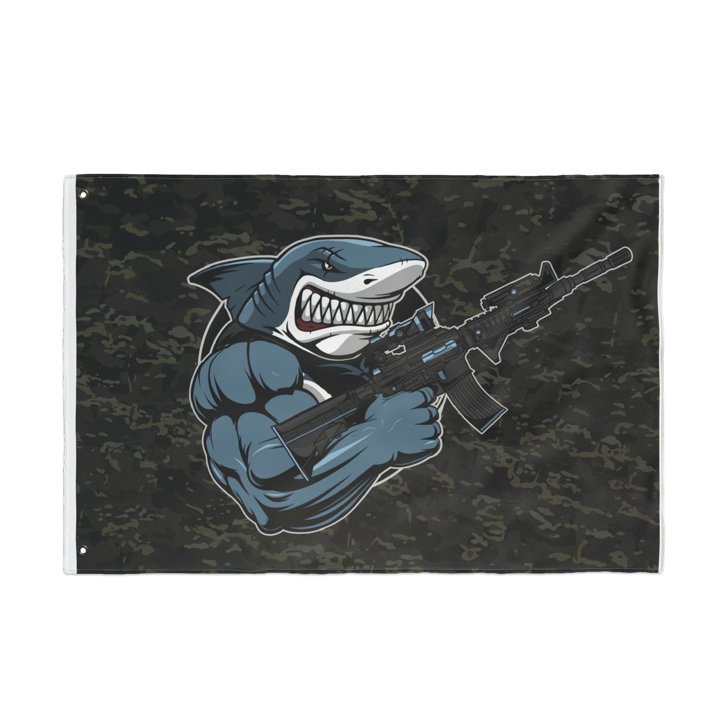 Shark Comando Flag — Double-Sided Tactical Camouflage Garden Flag