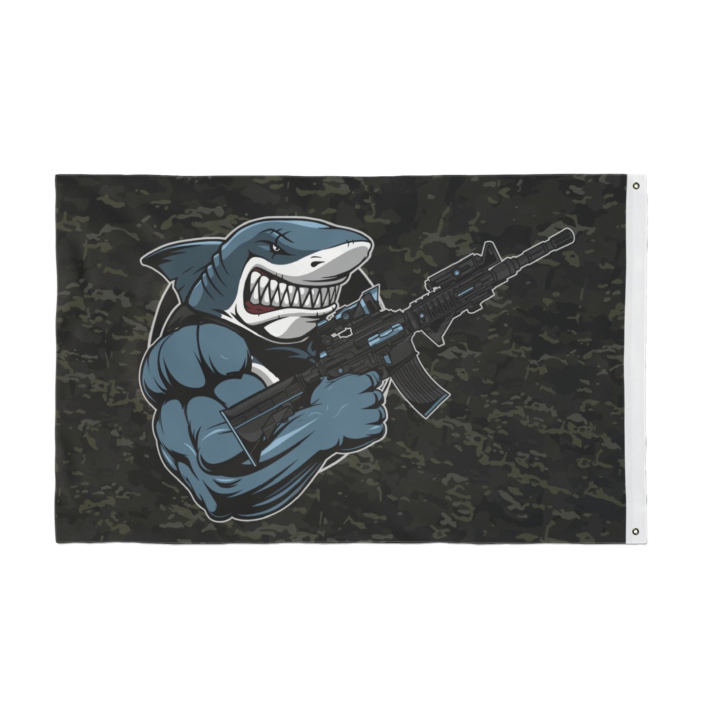 Shark Comando Flag — Double-Sided Tactical Camouflage Garden Flag