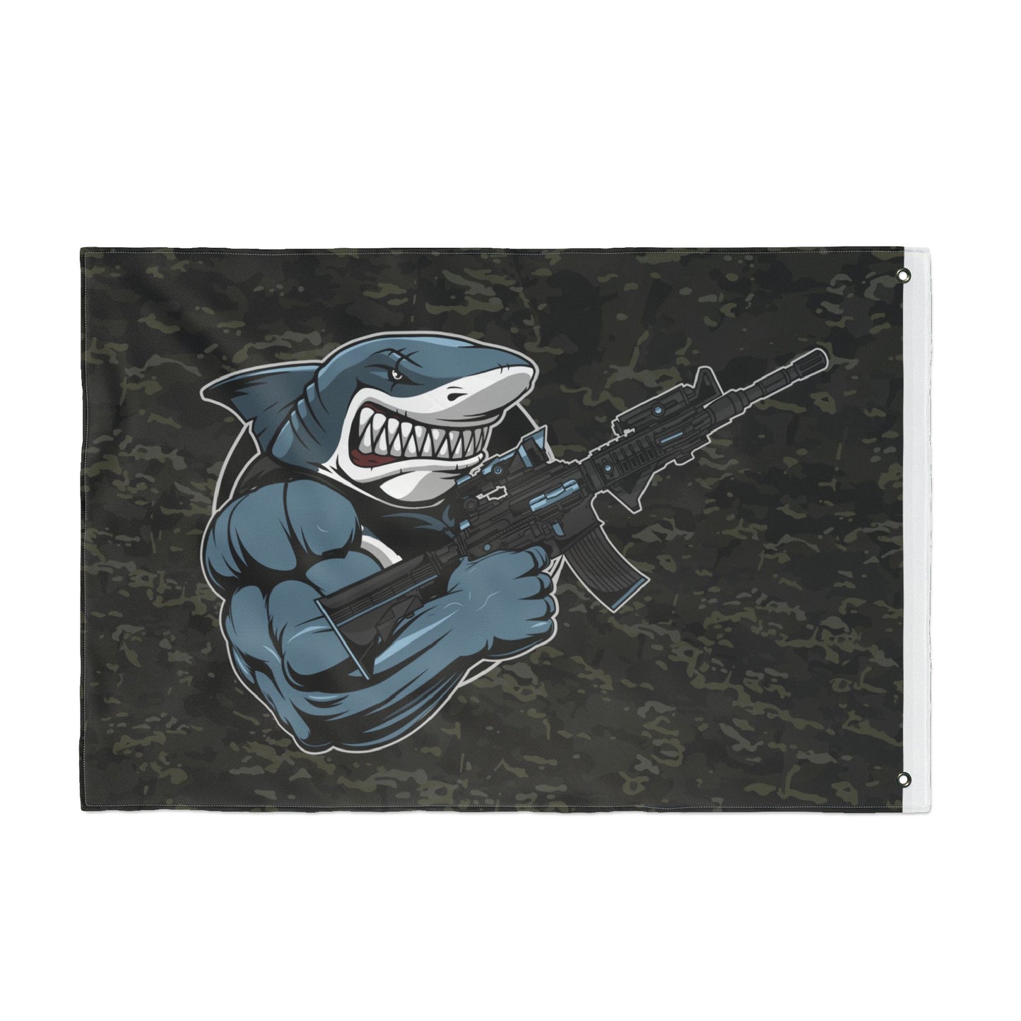 Shark Comando Flag — Double-Sided Tactical Camouflage Garden Flag