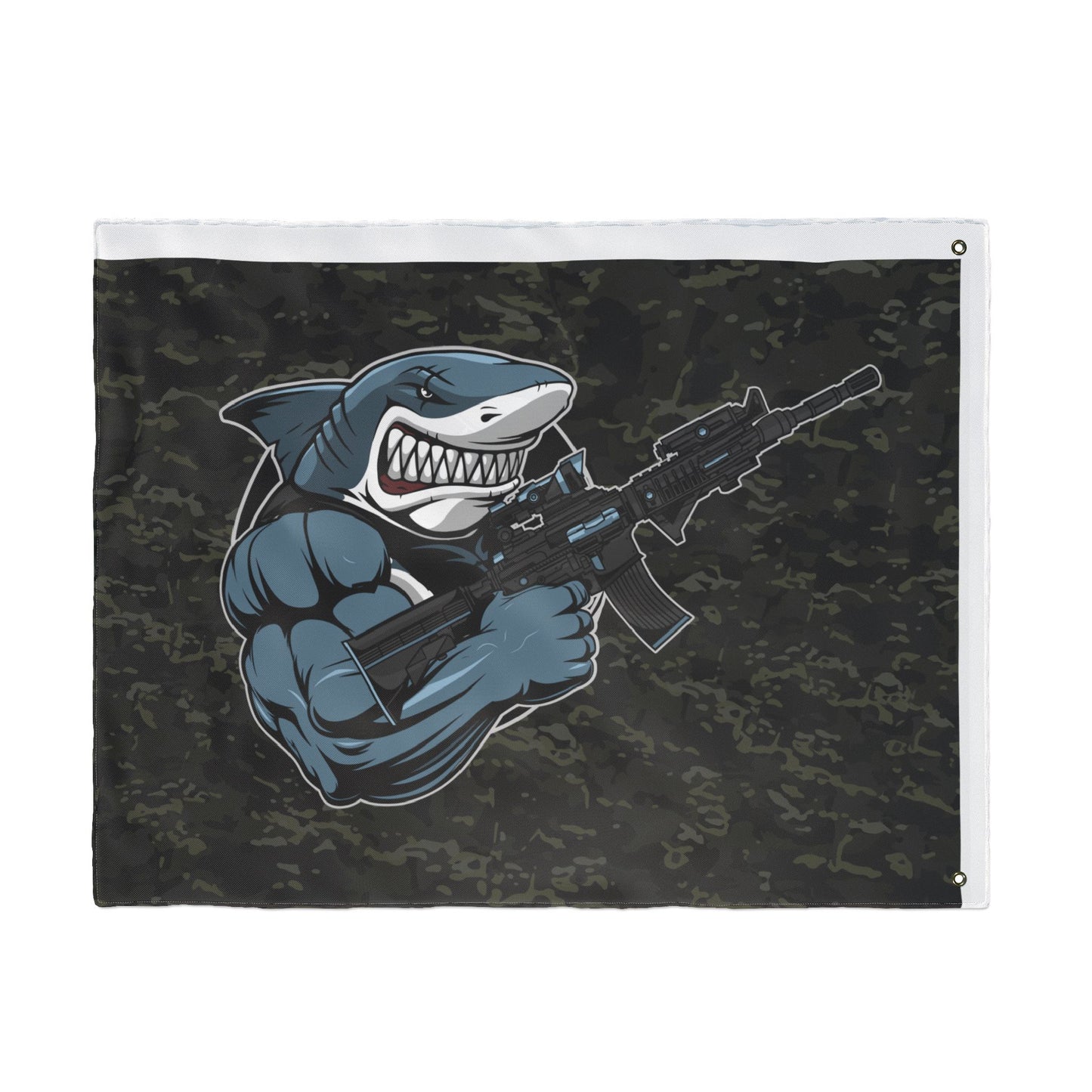 Shark Comando Flag — Double-Sided Tactical Camouflage Garden Flag