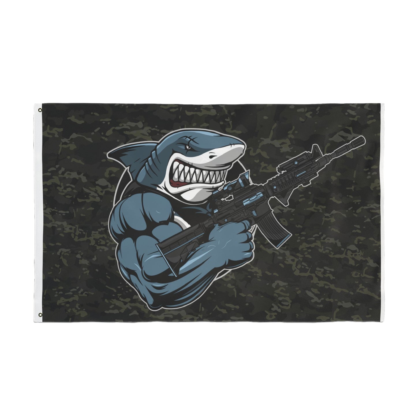 Shark Comando Flag — Double-Sided Tactical Camouflage Garden Flag